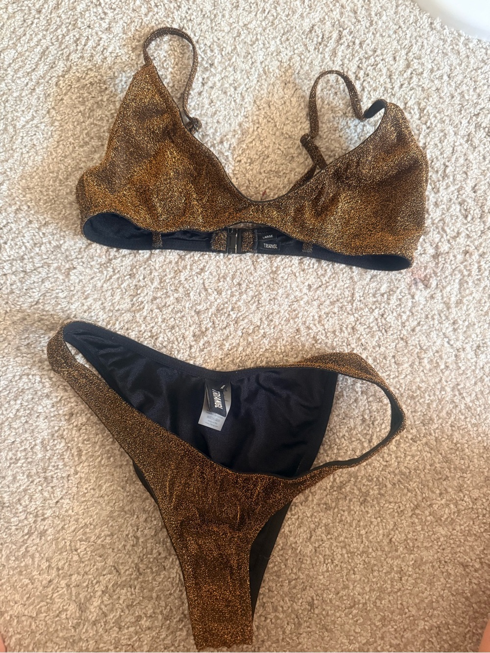 triangl swimwear Metallic Brown/Gold Bikini Set